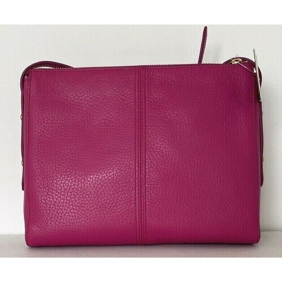 New Fossil Jenna Top Zip Crossbody handbag Like Style Leather Berry - Picture 7 of 8